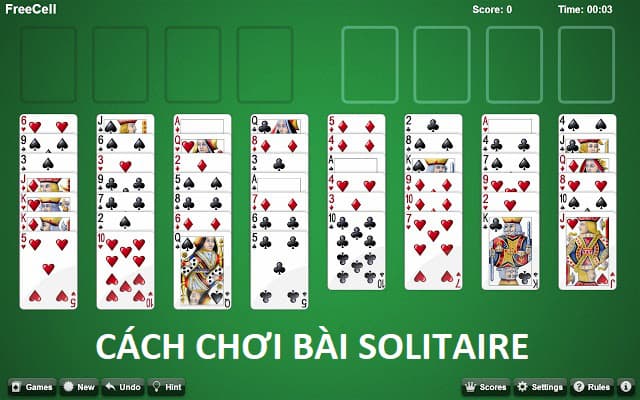 Hướng dẫn cách chơi bài solitaire đơn giản nhất 1
