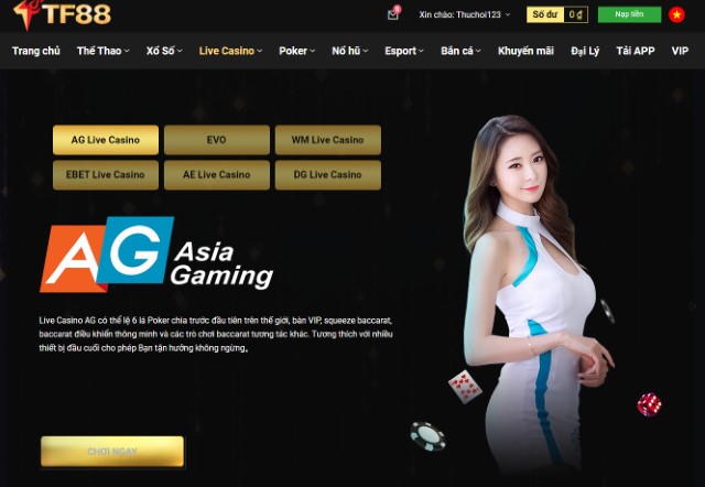 Những tựa game Casino trực tuyến hot nhất tại TF88 